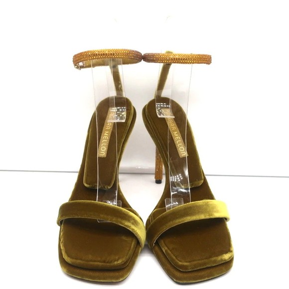 Tamara Mellon Stellar Sandals Topaz Crystal-Embellished Velvet Size 37 NEW - Picture 4 of 12